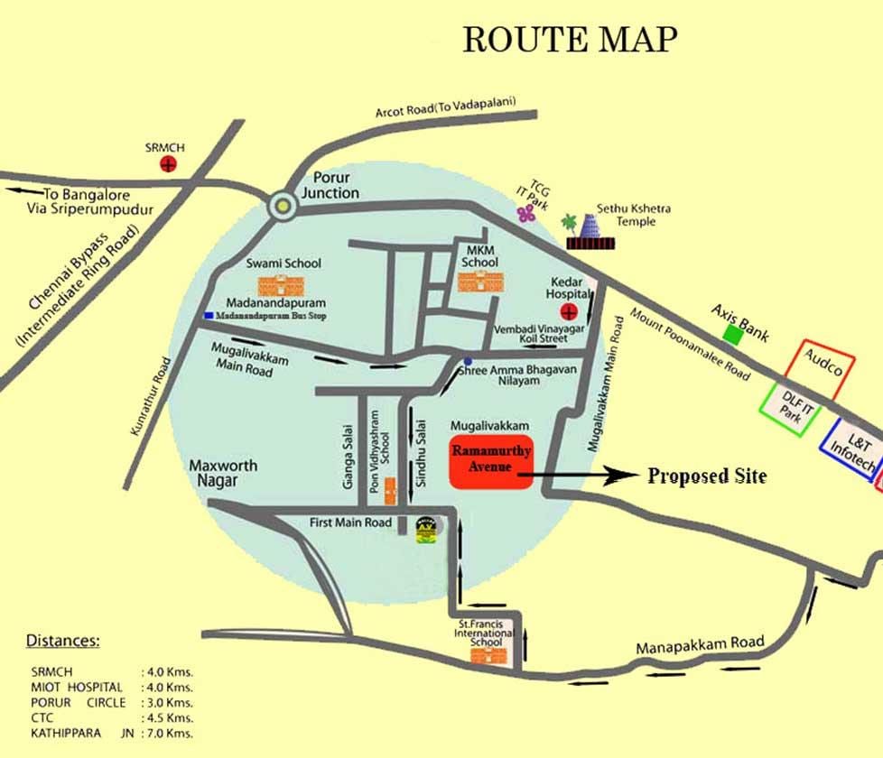 Porur چنئی نقشہ