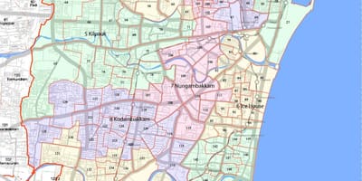 زیادہ سے زیادہ چنئی کارپوریشن کا نقشہ