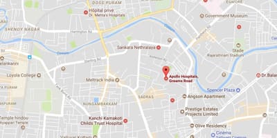 اپالو ہسپتال چنئی Greams سڑک کے نقشے